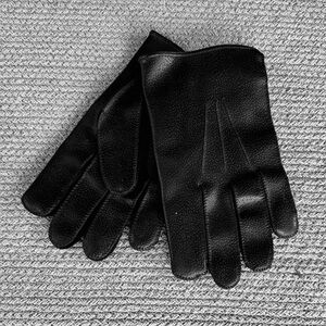 Vintage 70s 80s Black Vinyl Leather Men’s Driving Gloves